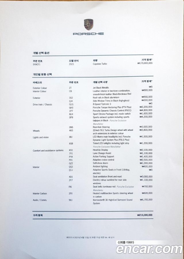 Cayenne (po536) 4.0 turbo